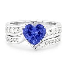 Natural Sapphire Ring 4ct - White Gold 14K