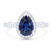 Natural Sapphire Ring 4ct - White Gold 14K
