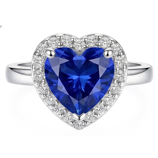 Natural Sapphire Ring 4ct - White Gold 14K
