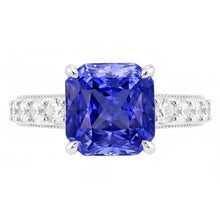 Natural Sapphire Ring 4ct - White Gold 14K
