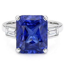 Natural Sapphire Ring 4ct - White Gold 14K