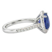 Natural Sapphire Ring 4ct - White Gold 14K