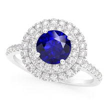 Natural Sapphire Ring 4ct - White Gold 14K