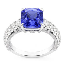 Natural Sapphire Ring 4ct - White Gold 14K
