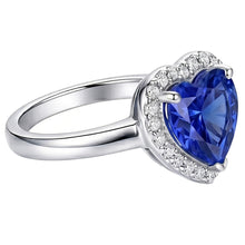Natural Sapphire Ring 4ct - White Gold 14K