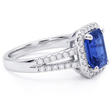 Natural Sapphire Ring 4ct - White Gold 14K
