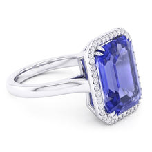 Natural Sapphire Ring 4ct - White Gold 14K