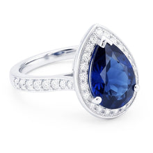 Natural Sapphire Ring 4ct - White Gold 14K