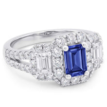 Natural Sapphire Ring 4ct - White Gold 14K