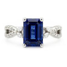 Natural Sapphire Ring 4ct - White Gold 14K
