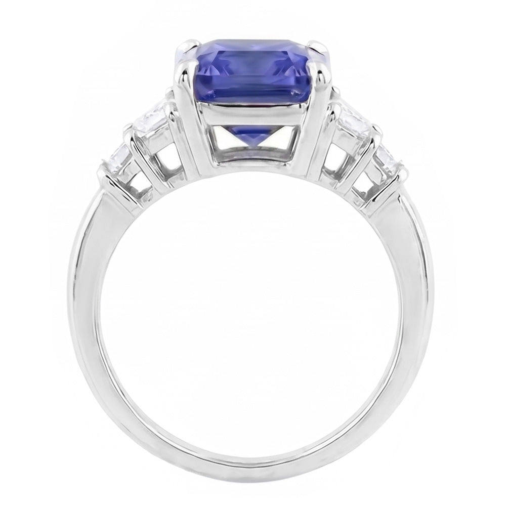 Natural Sapphire Ring 4ct - White Gold 14K