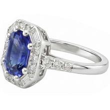 Natural Sapphire Ring 4ct - White Gold 14K