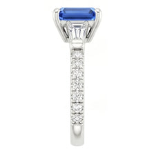 Natural Sapphire Ring 4ct - White Gold 14K