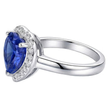 Natural Sapphire Ring 4ct - White Gold 14K
