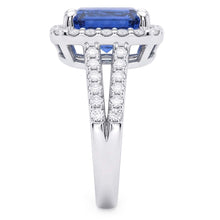 Natural Sapphire Ring 4ct - White Gold 14K