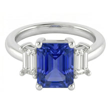 Natural Sapphire Ring 4ct - White Gold 14K