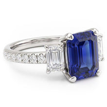 Natural Sapphire Ring 4ct - White Gold 14K