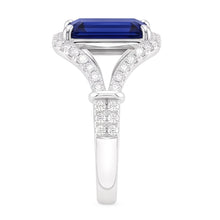 Natural Sapphire Ring 4ct - White Gold 14K
