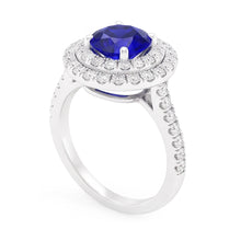 Natural Sapphire Ring 4ct - White Gold 14K