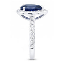 Natural Sapphire Ring 4ct - White Gold 14K