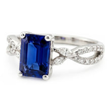 Natural Sapphire Ring 4ct - White Gold 14K
