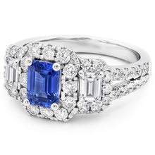 Natural Sapphire Ring 4ct - White Gold 14K