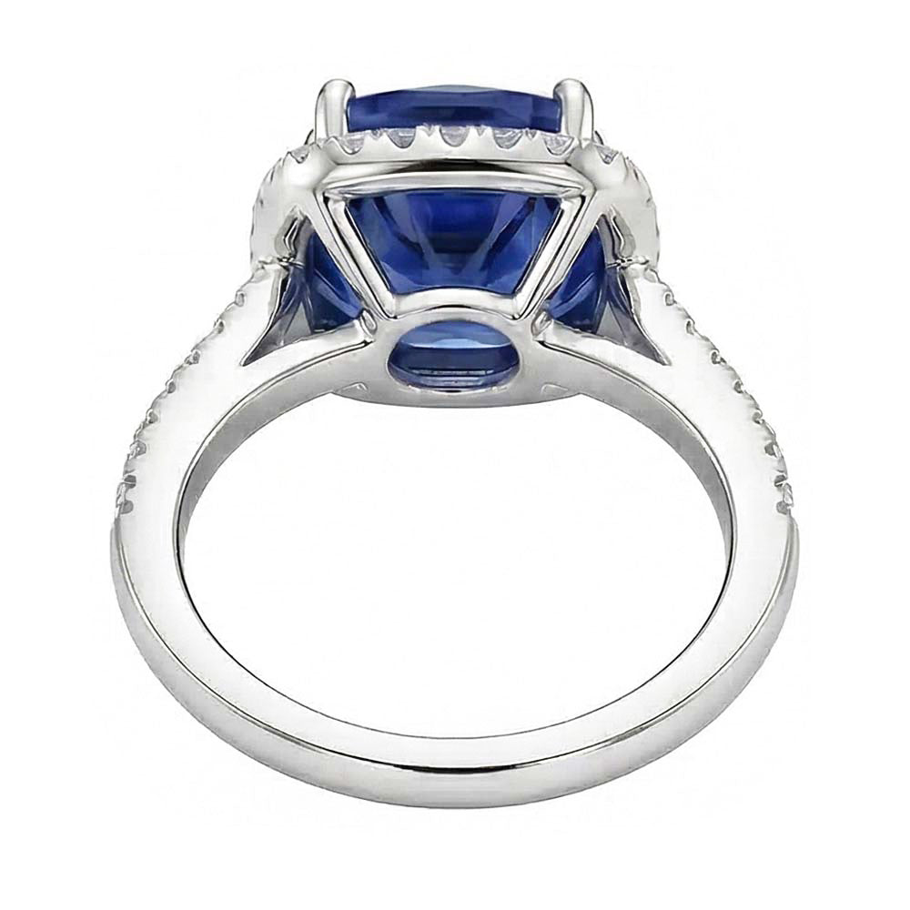 Natural Sapphire Ring 4ct - White Gold 14K