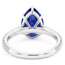 Natural Sapphire Ring 4ct - White Gold 14K