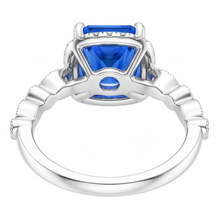 Natural Sapphire Ring 4ct - White Gold 14K