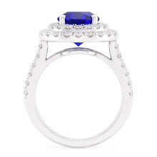 Natural Sapphire Ring 4ct - White Gold 14K