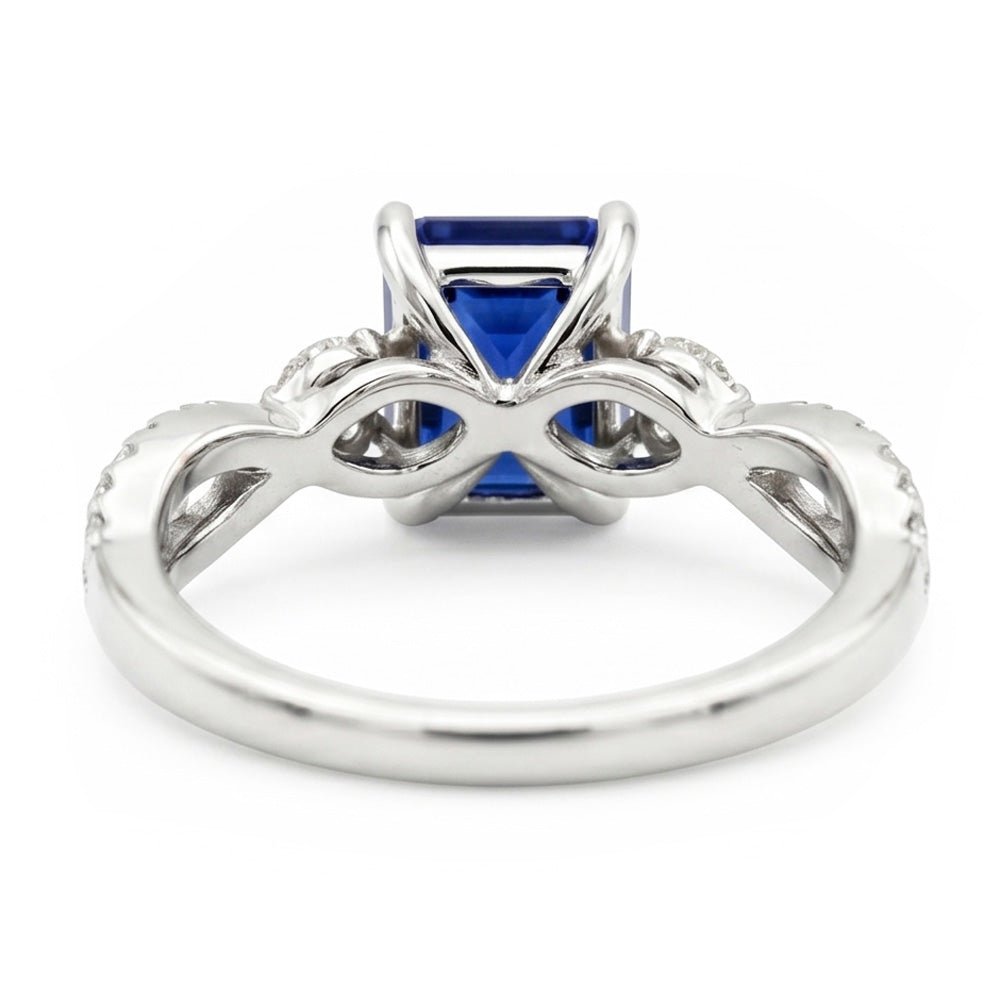 Natural Sapphire Ring 4ct - White Gold 14K