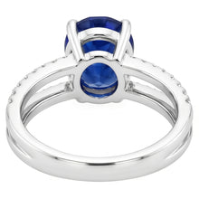Natural Sapphire Ring 4ct - White Gold 14K