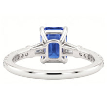 Natural Sapphire Ring 4ct - White Gold 14K