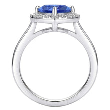 Natural Sapphire Ring 4ct - White Gold 14K
