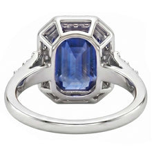 Natural Sapphire Ring 4ct - White Gold 14K