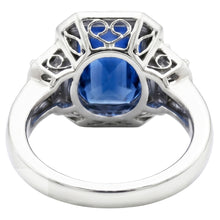 Natural Sapphire Ring 4ct - White Gold 14K