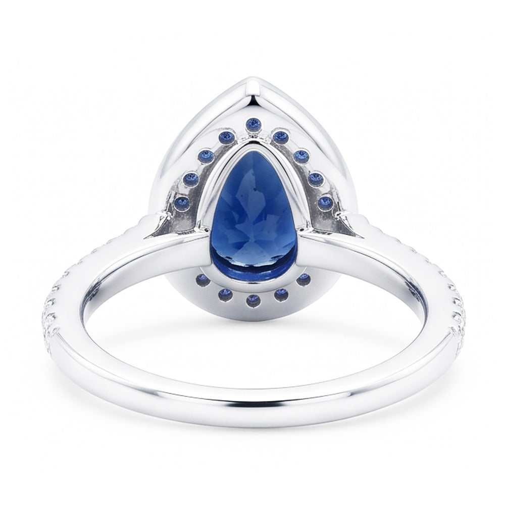 Natural Sapphire Ring 4ct - White Gold 14K