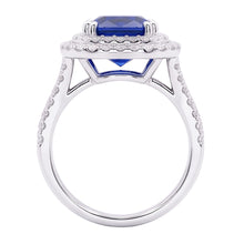 Natural Sapphire Ring 4ct - White Gold 14K