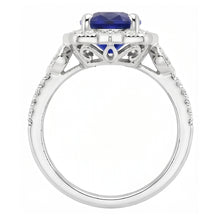Natural Sapphire Ring 4ct - White Gold 14K