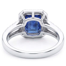 Natural Sapphire Ring 4ct - White Gold 14K