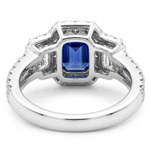 Natural Sapphire Ring 4ct - White Gold 14K