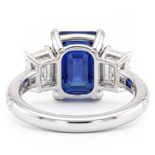 Natural Sapphire Ring 4ct - White Gold 14K