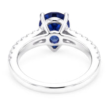 Natural Sapphire Ring 4ct - White Gold 14K