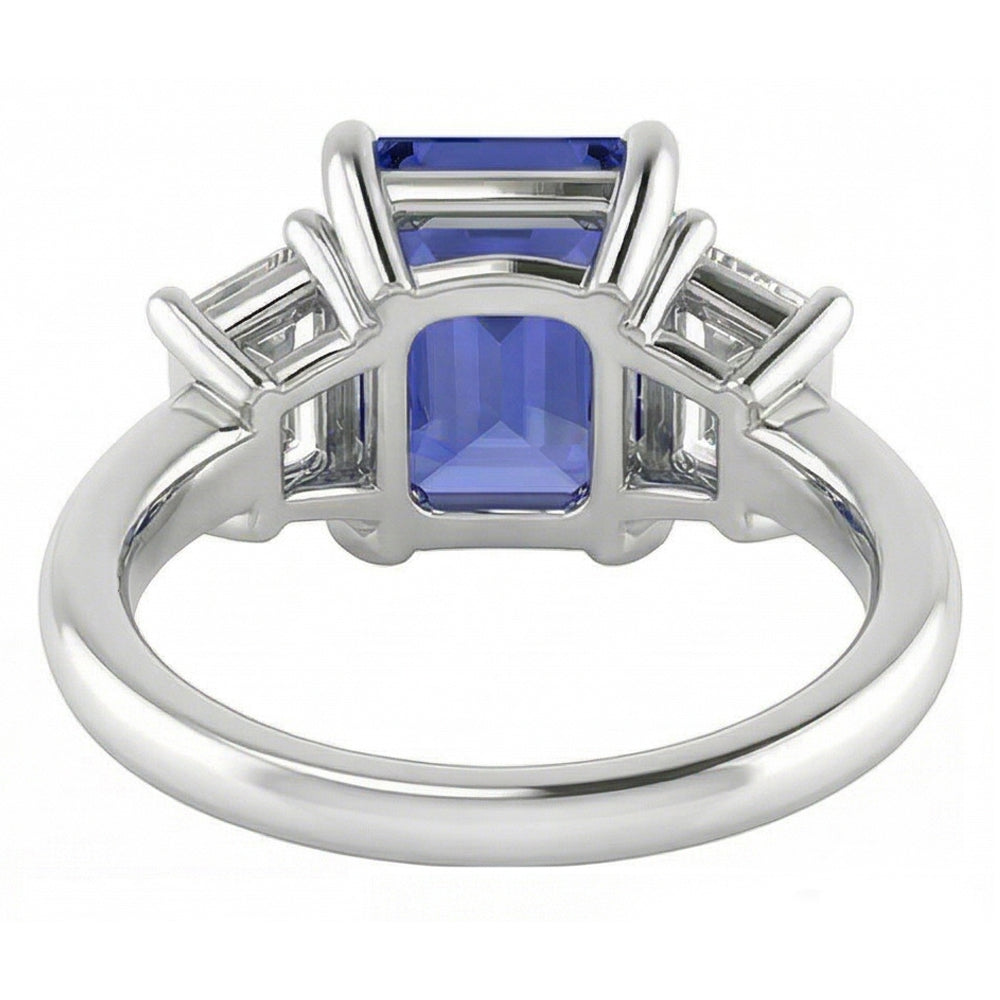 Natural Sapphire Ring 4ct - White Gold 14K
