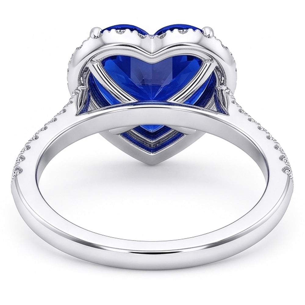 Natural Sapphire Ring 4ct - White Gold 14K