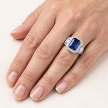Natural Sapphire Ring 4ct - White Gold 14K