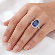 Natural Sapphire Ring 4ct - White Gold 14K