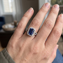 Natural Sapphire Ring 4ct - White Gold 14K