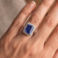 Natural Sapphire Ring 4ct - White Gold 14K