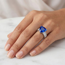 Natural Sapphire Ring 4ct - White Gold 14K